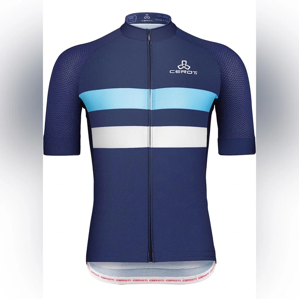CEROTIPOLAR Snug Fit Men Air Cool Cycling Zipper Jersey UPF 50 - Picture 1 of 5